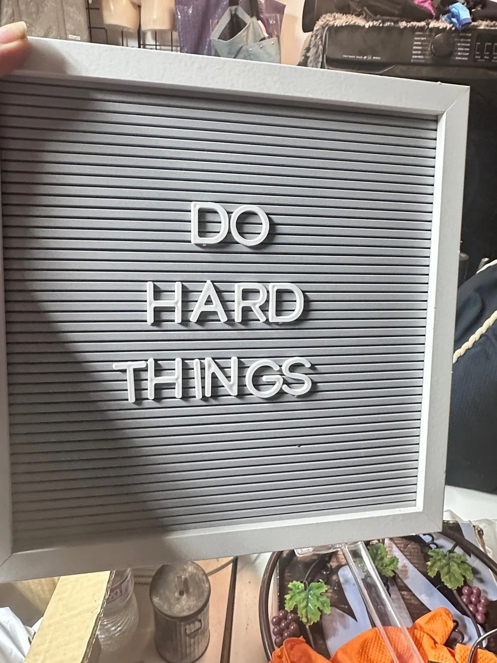Gray Letter Board Sign w/all the White Letters include Motivational Wall Decor